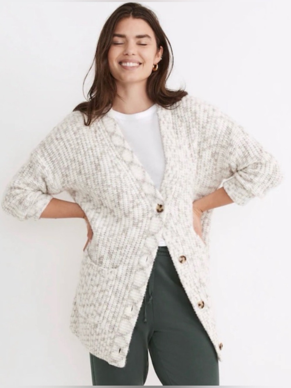 Madewell Women’s Cowen Wool/Alpaca Blend Oversized Cardigan Sweater Size Small